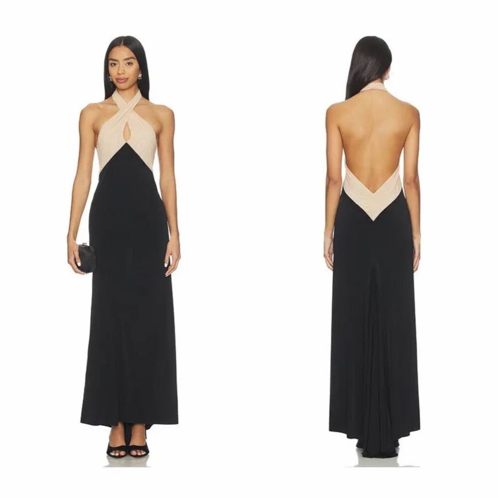 Nue Studio Solange Dress in Black & Nude Size XS $715